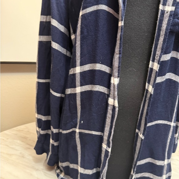 I’d Navy XXL navy blue plaid button collar shirt - Picture 2 of 5